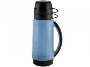 Термос 1л стеклянная колба в пластиковом корпусе, 2 чашки "Pratico", тм Mallony