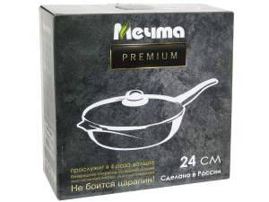 «Сковорода 24см Premium mokko со съемной ручкой и стеклянной крышкой» - фото 2