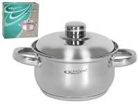 Кастрюля 2,5л нерж Гретта с металлической крышкой, индукция