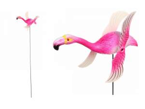 Купить Штекер садовый Фламинго 14*40см с крутящимися крыльями