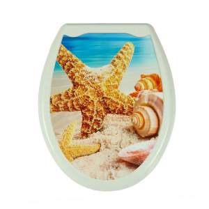 «Комплект FOVERO SPA коврик для ванной 70*36см, сиденье для унитаза 37*45см Пляж» - фото 1