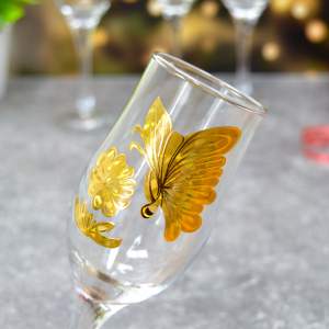 «Набор бокалов для шампанского 6шт 200мл Бабочка 3D» - фото 3