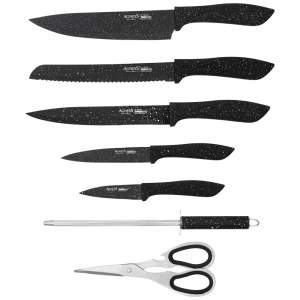 «Набор ножей 8 предметов с ножницами и мусатом на пластиковой подставке, 911-622» - фото 2