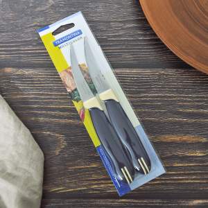 Нож для томатов 7,5см Tramontina Multicolor, с зубцами (2шт в блистере)