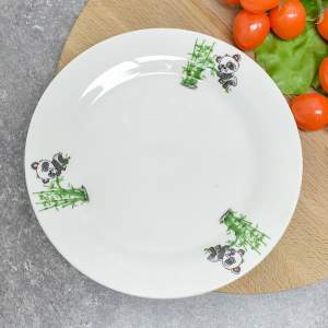 Тарелка 200мм мелкая, Панда, фарфор
