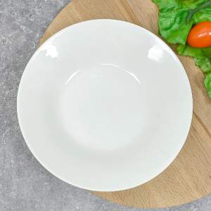 Тарелка 200мм глубокая 250мл, без деколи, фарфор