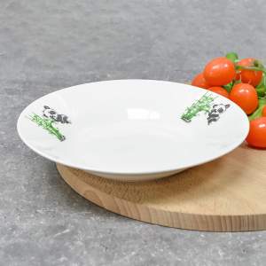 Тарелка 200мм глубокая 250мл, Панда, фарфор