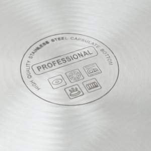 «Котел 25л, нерж.сталь, d=32см, h=32см, тройное дно, индукция, мерная шкала, "PROFESSIONAL", Luxaro» - фото 4