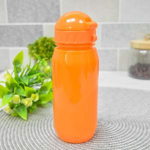 Бутылка для воды 400мл с трубочкой, цвет в ассортименте