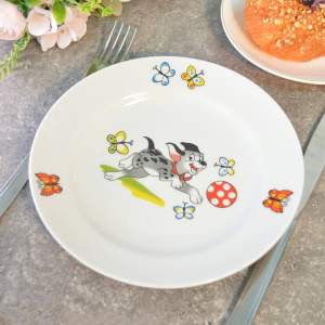 Тарелка 175мм мелкая Озорные щенки Гладкий край (новая)