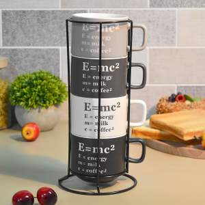 Набор кружек 4шт 250мл на подставке "Формула энергии"