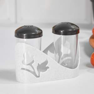 Набор для специй 2 предмета "Basilic", белый мрамор