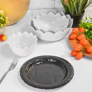 «Набор салатников 4шт "Basilic", белый мрамор» - фото 1