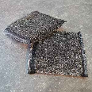 Губка для посуды 11*10*1,5см 2шт, поролон в металлической оплетке, LAIMA