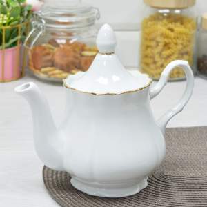 Чайник заварочный 0,8л форма Романс Заводной край золотом